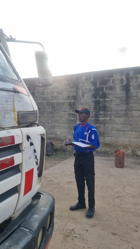 Daily vehicle inspection conducted using a standard checklist.